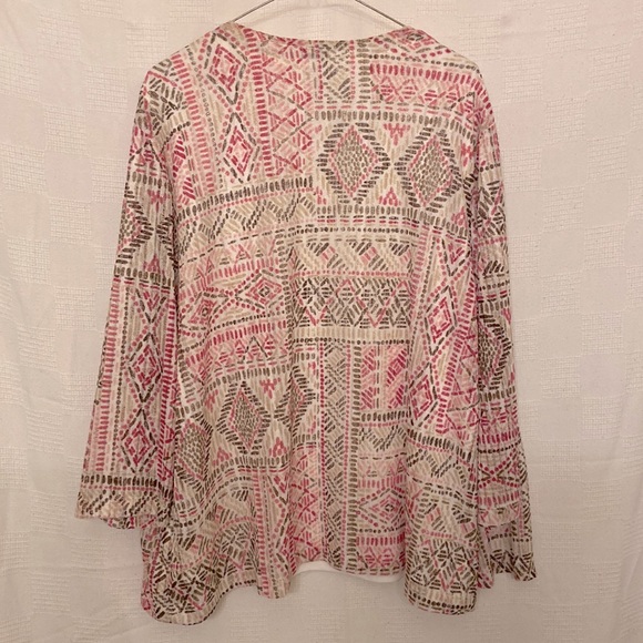 EUC Alfred Dunner 3/4 Sleeve Blouse with Detachable Necklace, size US 2X - Picture 4 of 10